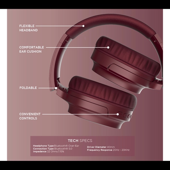 iTech Fusion 2 Unisex Burgundy Smart
Watch with Wireless Headphone - Picture 9 of 16